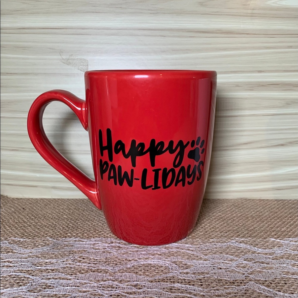 Happy paw-lidays coffee cup